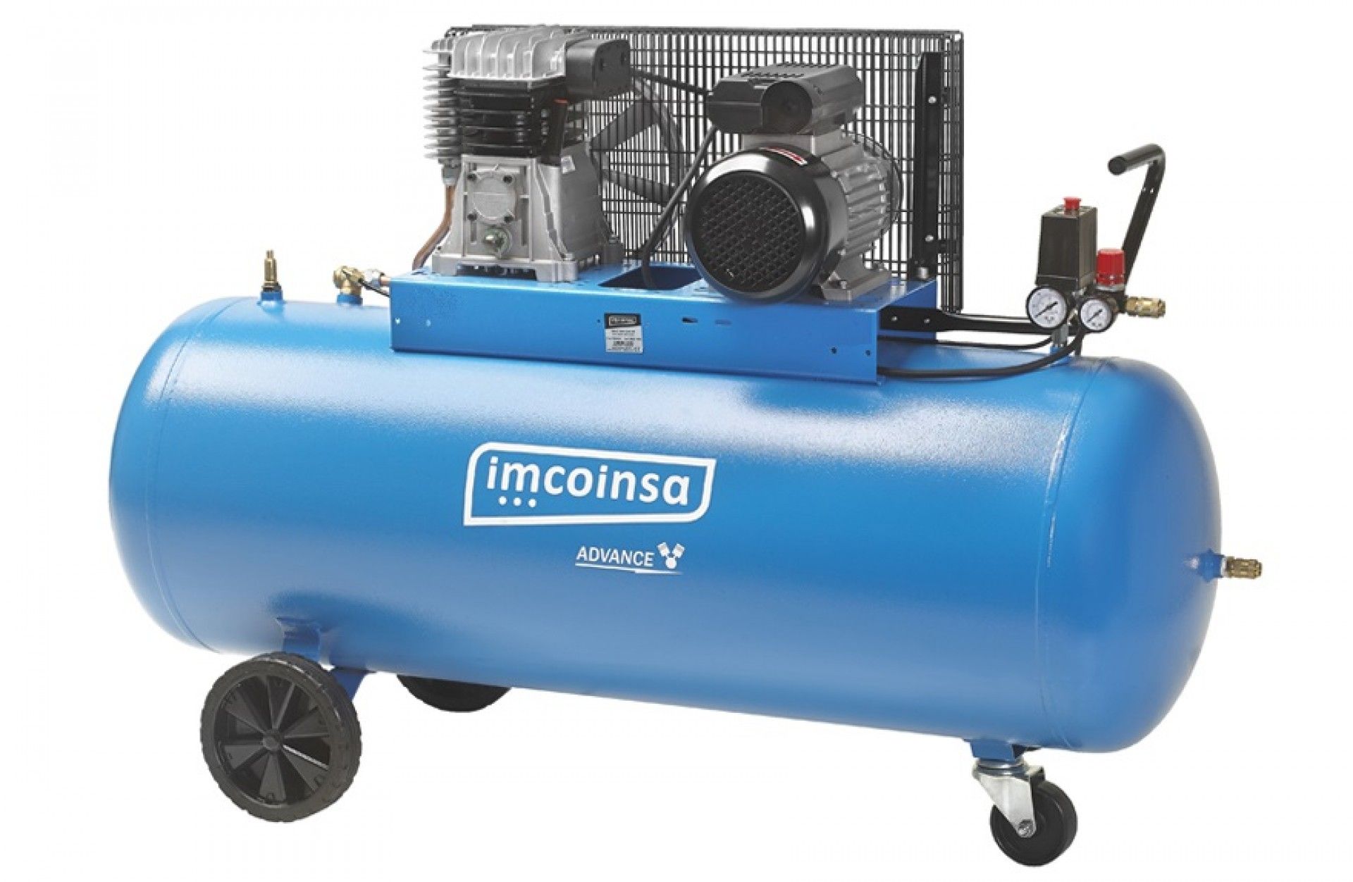 04N445T COMPRESOR IMCOINSA ADVANCE 04N445T COMPRESOR IMCOINSA ADVANCE 4 HP 270 LITROS TRIFASICO - 04N445T Compresor Imcoinsa 4 hp deposito de 270 litros. Cabezales y motorización sobre-dimensionada. Ideal para trabajos de uso profesional en talleres de pintura, talleres de neumáticos, talleres de carpintería de madera.